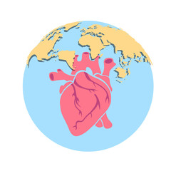 world heart human race civilization concept illustration