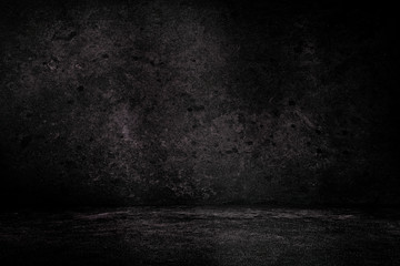 Dark Concrete Room Texture Background with Light Leak.