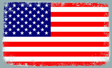 Fototapeta premium United states flag in grunge style.