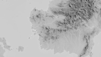 Kalimantan Barat, Indonesia - outlined. Grayscale © Yarr65
