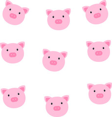 Cute Animal Face, logo, vector illustration