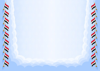 Horizontal  frame and border with Iraq flag