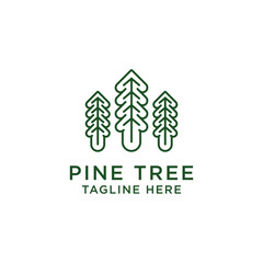 Pine Tree Logo Icon Design Template Vector Illustration