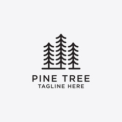 Pine Tree Logo Icon Design Template Vector Illustration