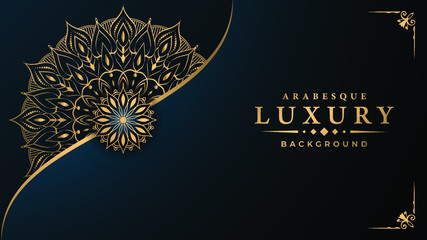 Fototapeta na wymiar Luxury mandala background with golden arabesque pattern arabic islamic east style for Wedding card, book cover. 