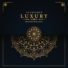 Luxury mandala background with golden arabesque pattern arabic islamic east style for Wedding card, book cover.

