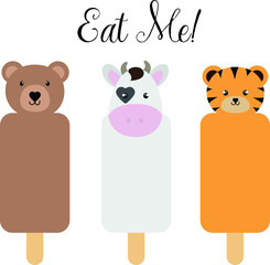 Cute Animal Face, logo, vector illustration