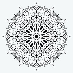 Flower Mandala. Vintage decorative elements. Oriental pattern, vector illustration. Islam, Arabic, Indian, moroccan,spain, turkish, pakistan, chinese, mystic, ottoman motifs. Coloring book page