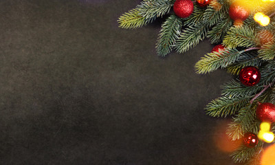 Christmas and New Year s holiday background with copy space,  Christmas border