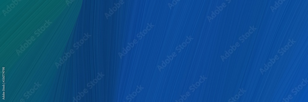 Aufkleber elegant artistic horizontal banner with strong blue, teal green and teal colors. graphic with space 