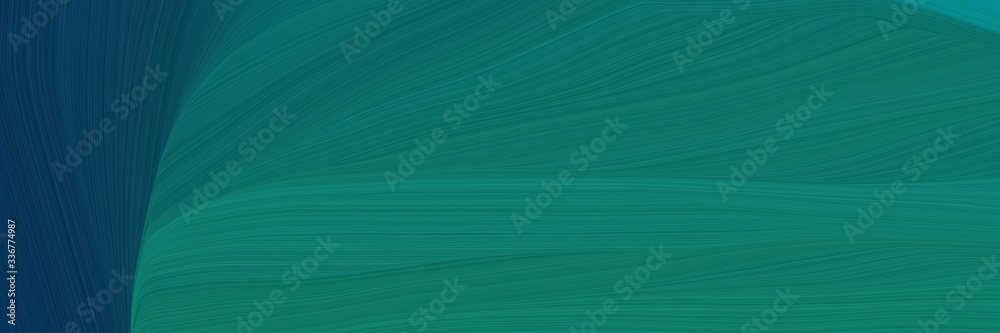 Aufkleber elegant surreal horizontal header with teal green, very dark blue and teal colors. graphic with spac