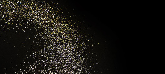 Fototapeta na wymiar Golden (Christmas, New Year) Glitter Lights Defocused Background