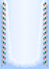Vertical  frame and border with Kuwait flag