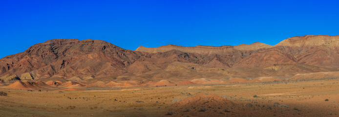 Hügellandschaft und Berge in Marokko, Panorama