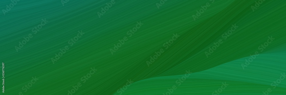 Poster elegant flowing horizontal banner with forest green, teal green and sea green colors. graphic with s