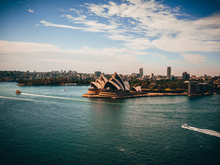 Naklejka premium Sydney Harbor from the Bridge. Sydney opera house
