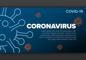 Digital Banner Layout with Coronavirus Information