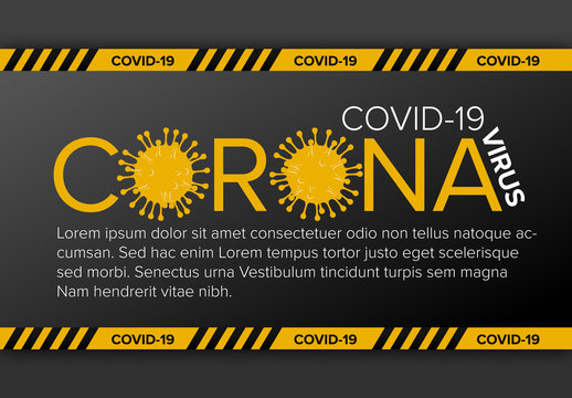 Digital Banner Layout with Coronavirus Quarantine Information
