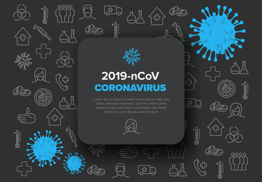 Dark and Blue Flyer Layout with Coronavirus Information