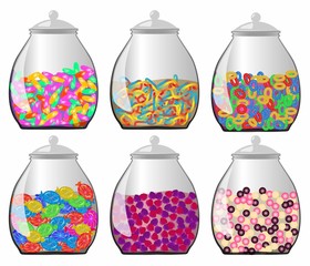 Jar of sweetness on a white background. Vector illustration