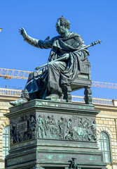 Fototapeta na wymiar Statue of King Maximilian Joseph (1835), Munich city, Bavaria, Germany