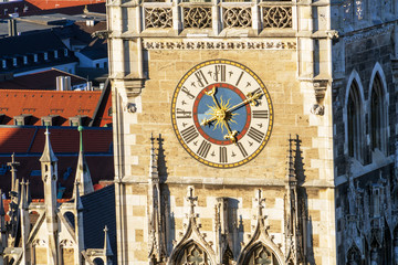 Clock of The New Town Hall (Neues Rathaus), Munich, Germany