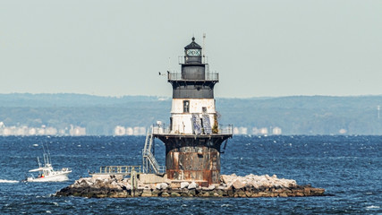Orient Point Lighthouse in chippy water