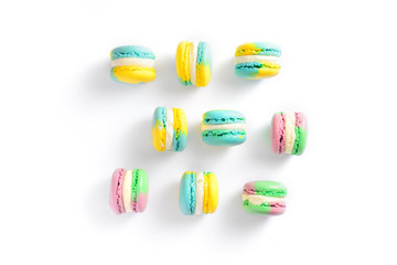 Obraz premium fresh colorful macarons isolated on white