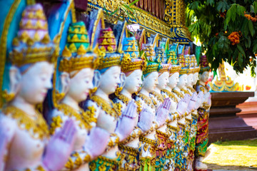 Naklejka premium A beautiful view of buddhist temple Wat Saeng Kaew at Chiang Rai, Thailand.