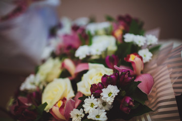 Beautiful photo of a bouquet of flowers variety.