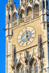 Clock of The New Town Hall (Neues Rathaus), Munich, Germany