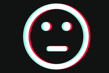 Smile icon Vector illustration in blue red and white colors