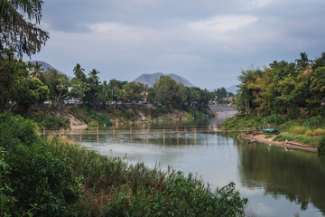 Fototapeta na wymiar Beautiful panoramic view over the river seen from Luang Prabang in Laos