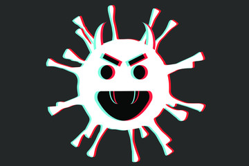 Vector illustration of virus like smile or emoji
