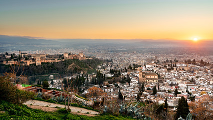 Panoramic view of Granada, Spain