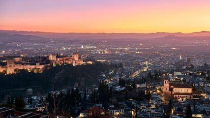 Fototapeta na wymiar Panoramic view of Granada, Spain