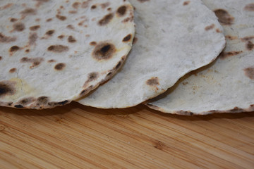 baked pieces of flat bread made at home