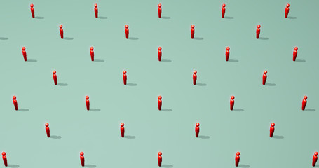 Social distancing coronavirus 3d render