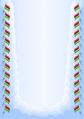 Vertical  frame and border with Mauritius flag