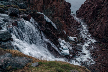 waterfall in the mountains
