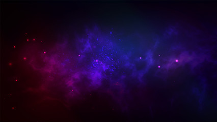 Vector cosmic illustration. Colorful space background with stars