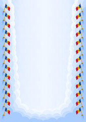 Vertical  frame and border with Moldova flag