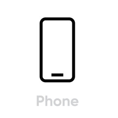 Phone flat icon. Editable Vector Outline.