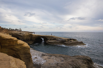rocky california beach at sunset - Sunset Cliffs Natural Park, San Diego, California