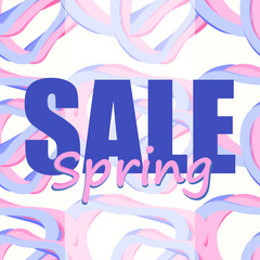 Spring sale design vector illustration purple blue