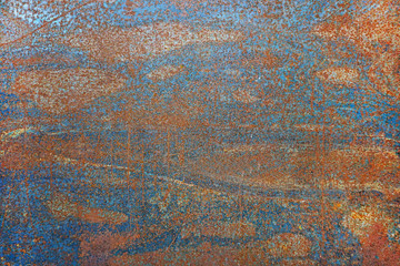 Rusty colorful textured metal surface