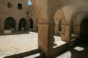 Fototapeta na wymiar Abbey of the Dormition, monastery on Mount Zion in Jerusalem, Israel