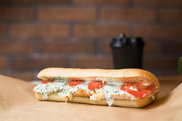 Doner kebab Shawarma in a Greek bun lots of juicy filling