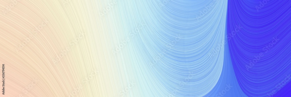 Poster modern artistic horizontal header with royal blue, antique white and baby blue colors. graphic with 