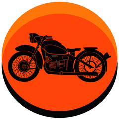 Fototapeta premium Motorcycle Classic Vintage Motorbike Racing Old School Motorcycle Isolated Vector Art Silhouette Drawing Design in Black Color 